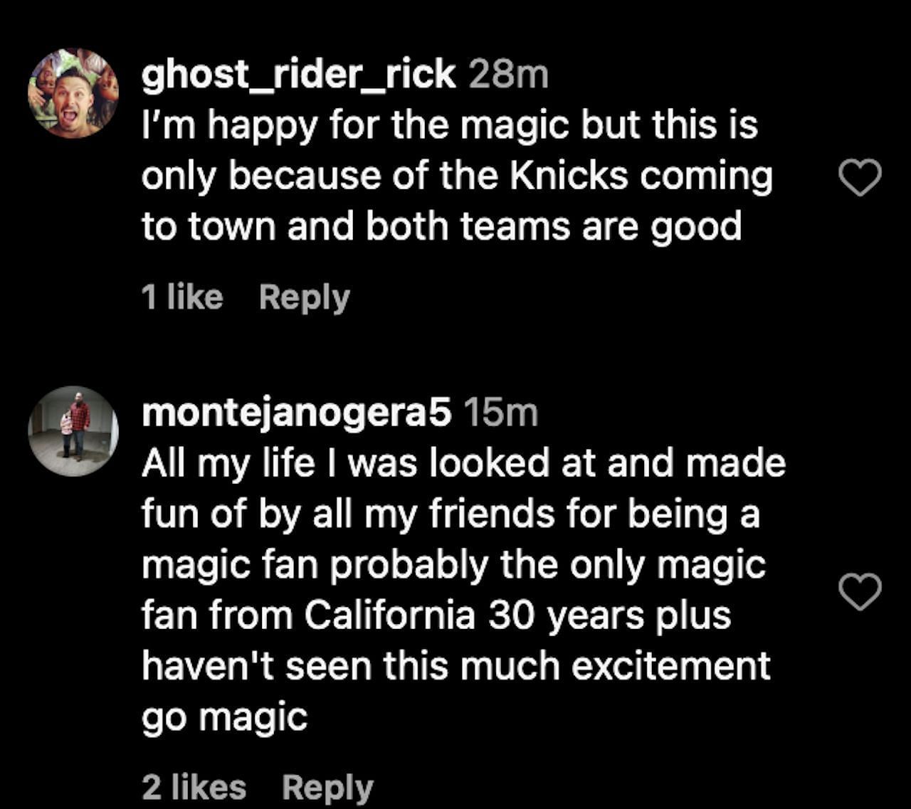 Fans react - Instagram